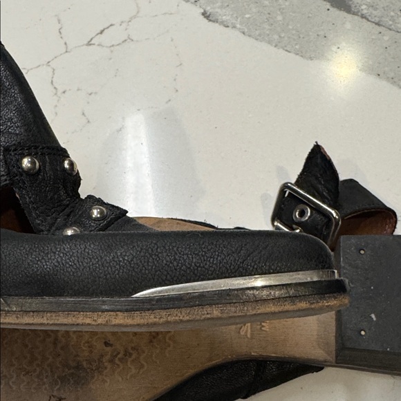Sixtyseven Free People Black Leather Slingback Mules Sz39 Never Worn - Picture 9 of 9
